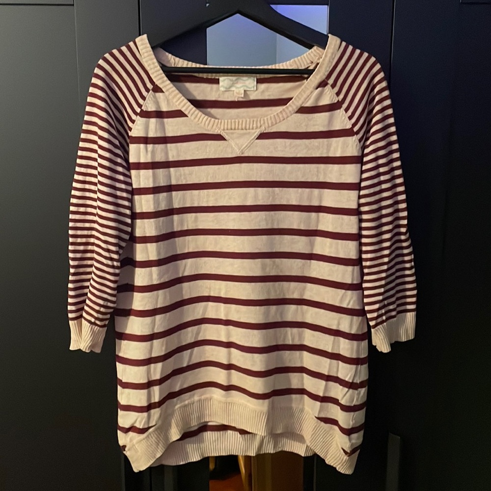 Pink Rose striped sweater